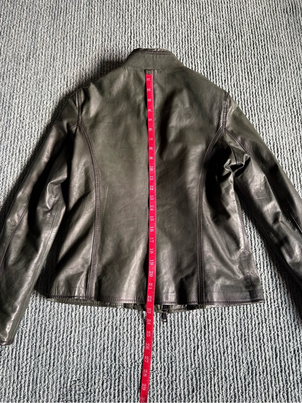 NEW Vera Pella handmade Italian leather jacket deep green small - Picture 10 of 11